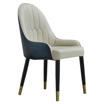 

Nordic Dining Chair Modern Minimalist Home Light Luxury Designer Chair Hotel Restaurant Leisure Talk Leather Art Chair