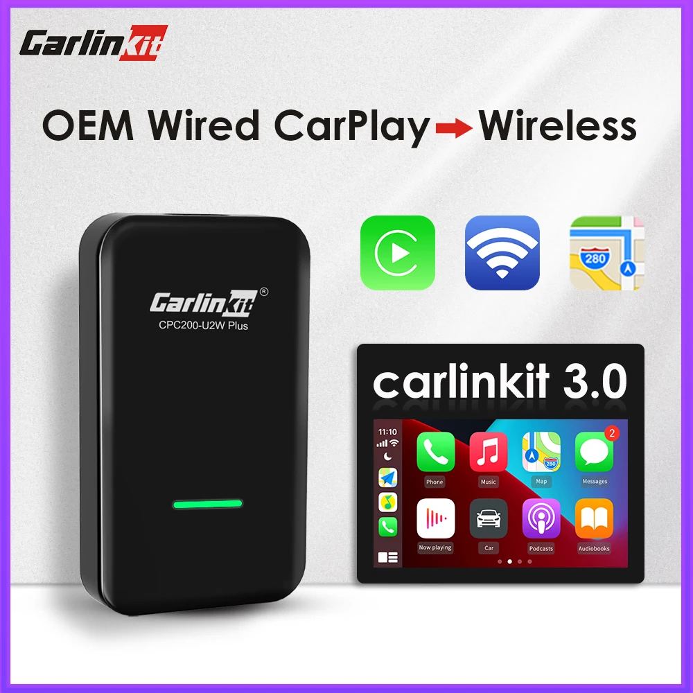Беспроводная коробка Apple CarPlay USB-ключ Carlinkit 3 адаптер для IOS Car Play MP4 MP5 Proshe Benz Volvo и Toyota
