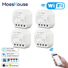 Cheap DIY Smart WiFi Light LED Dimmer Switch Smart Life/Tuya APP Remote Control 1/2 Way Switch,Works with Alexa Echo Google Home
