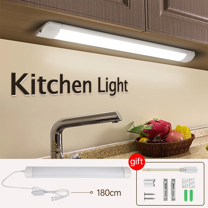  Полный набор Led лазерной трубки под светодиодные лампы для шкафа для Кухня Спальня шкаф для одежды шкаф свет 220V 110V 30/50/60 см светодиойдны…