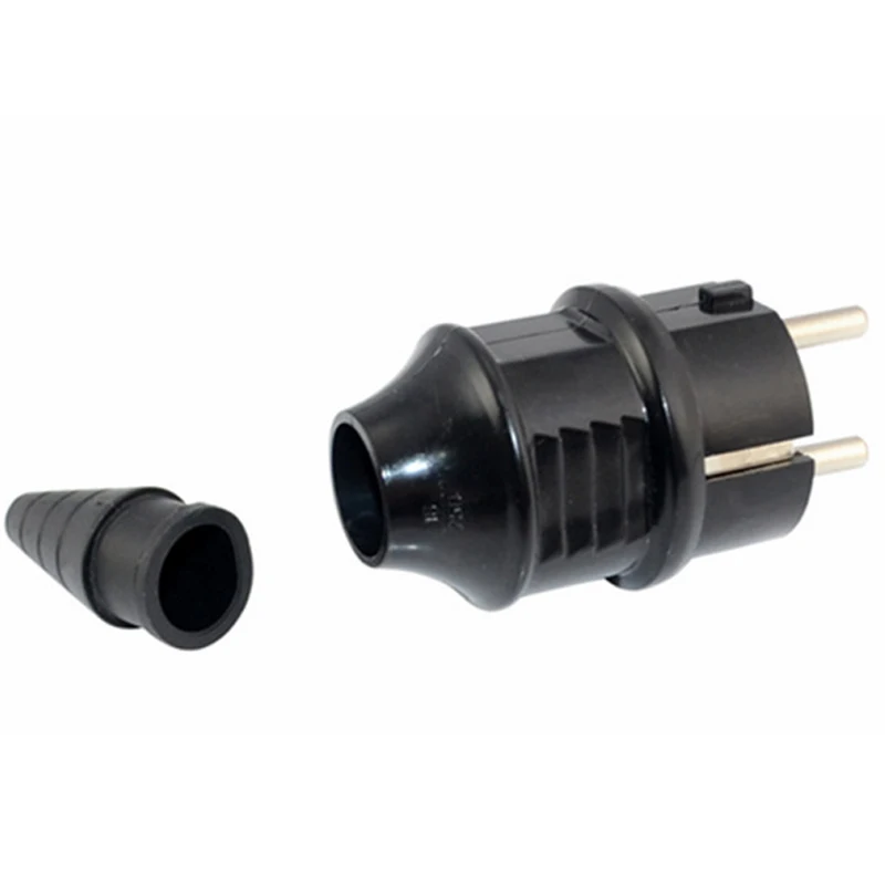 French Germany EU Waterproof Schuko Power Plug European 16A 2pin Cable Wiring Connector Converter Plug Type E F