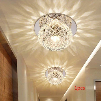 

5W 220V Large Lighting Area Simple Home Decoration Luminaire Crystal Dining Room Pendant Lamp UV Luxurious Bedroom Living Room