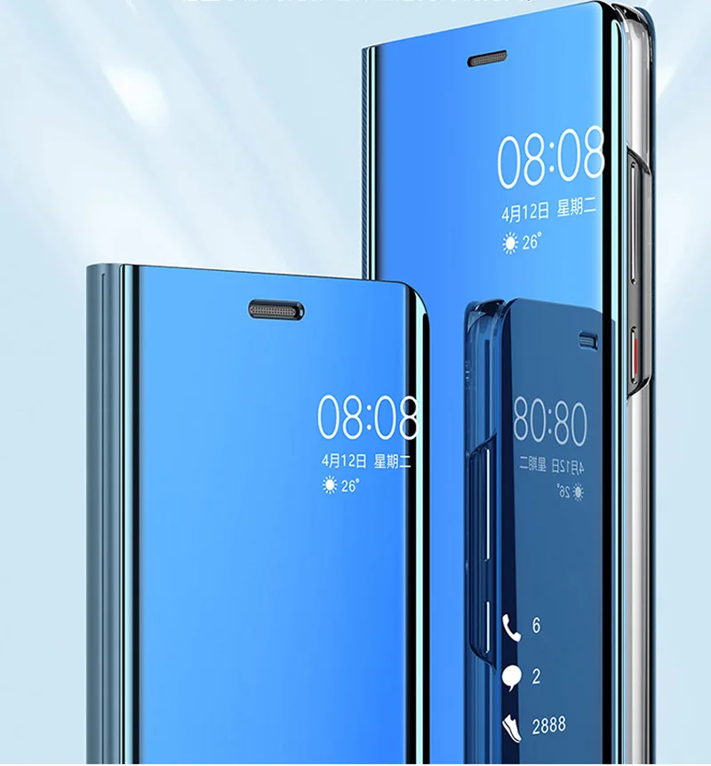 Зеркальный смарт вид Флип кожаный чехол для телефона Huawei P30 P20 P10 P9 Plus Lite Mate 20 10 9 8