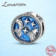925 пробы серебряные бусины в виде Созвездие рыб Подвески подходят к оригинальному браслету Pandora ожерелье женские модные ювелирные изделия