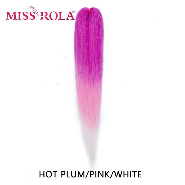Miss Rola Synthetic 26 Inches 75g Kanekalon Hair Wholesale Bulk Braid Hair Extension Pre Stretched Pink Blonde Twist Jumbo Braid P6/613
