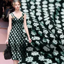 Высококачественная Заказная шелковая ткань с принтом клевера для женского платья, 12Momme крепдешин, одежда для шитья своими руками, хит лета