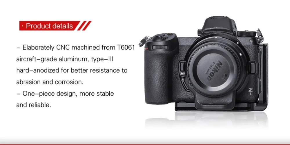 SUNWAYFOTO выделенный l-кронштейн для камеры Nikon Z6/Z7 PNL-Z6