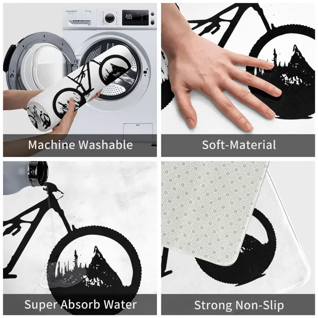 Lownhill --- Mtb Doormat Szőnyeg Lábfajta Poliészter Nem Csúszás Vízolaj-Igazolás Konyha Hálószoba Erkély Rajzfilm - Image 4