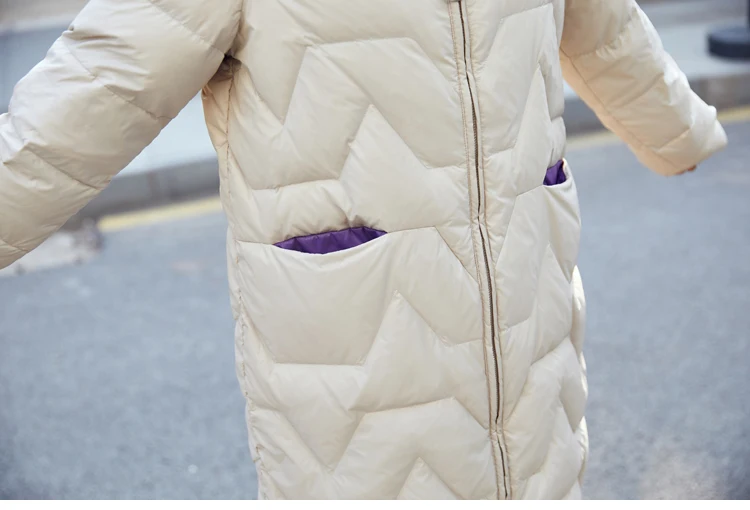 Cotton-padded Clothes/Cotton Coat Winter Hooded Zipper Long Sleeve Mid-length Warm Comfortable Fashion Photo Shoot