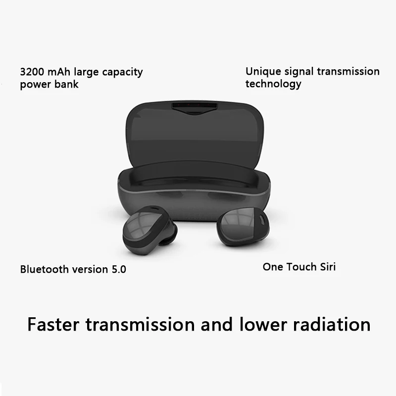 TWS T3X Smart Touch Bluetooth 5,0 наушники-вкладыши, беспроводные наушники, светодиодный цифровой дисплей, наушники с зарядным устройством 3200 мАч