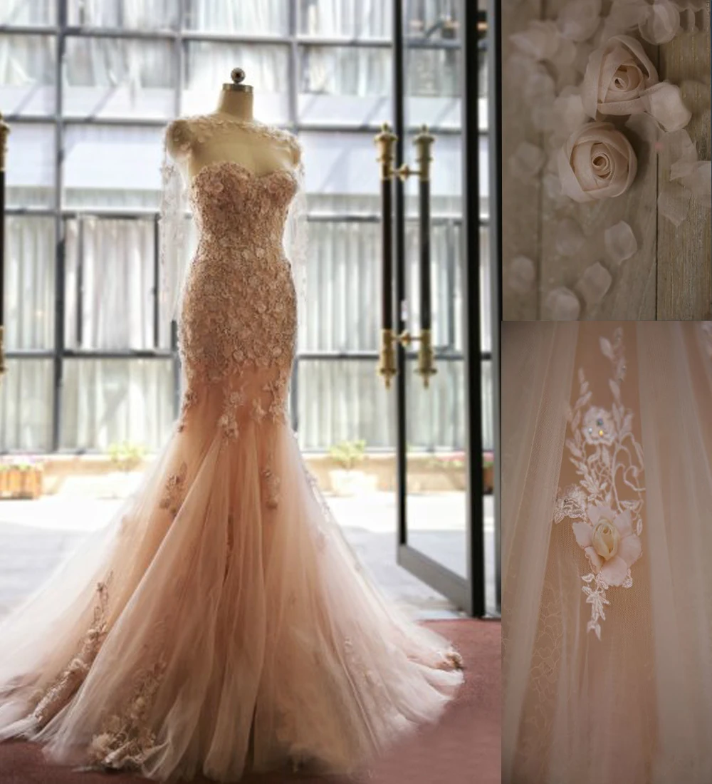 

Real Sample Custom Sweetheart Elegant Sleeveless Applique Flowers Vintage Mermaid bridal gown 2018 mother of the bride dresses
