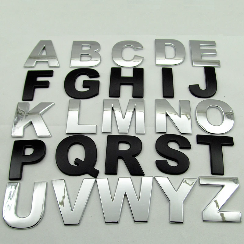 7pcs/lot DIY 3D metal sticker BLACK SILVER 44MM car styling alphabet letters number digital for CITROEN cruze subaru renault | Автомобили