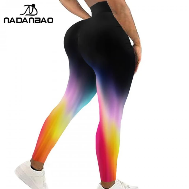 Rainbow Striped Yoga Pants Sexy Colorful Print Custom Leggings High Waist  Gym Leggins Women Breathable Stretch Sports Tights - AliExpress