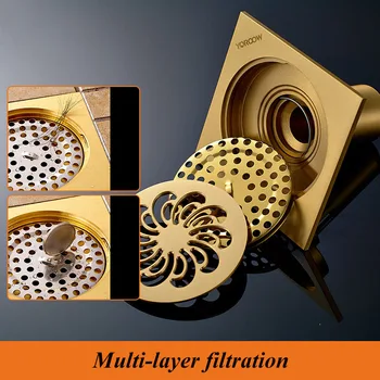 

High end Antique Brass Floor Drain Bathroom Shower Room Bath Floor Waste Drainer Drain Floor Waste Carved Drains Sanitary