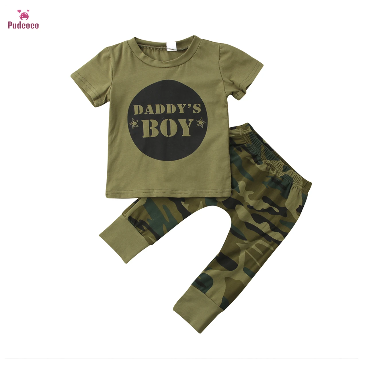 Pudcoco/Одежда для новорожденных мальчиков и девочек DADDY'S/камуфляжная футболка для мальчиков и девочек топы, длинные штаны, комплект одежды, Bebe, одежда из 2 предметов