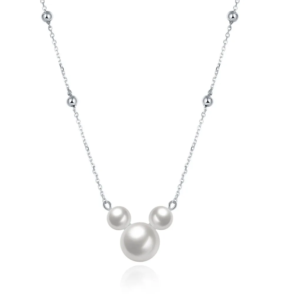 

SLN002 Genuine 925 Sterling Silver Pendant Necklace For Women White Gray Natural Freshwater Baroque Pearl Jewelry