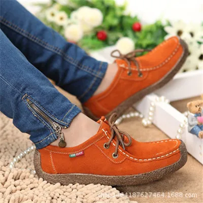

A Pair of 8006 Western Style Large Size WOMEN'S Shoes Suede Cowhide Lace-up Snail Shoes COUPLE'S Shoes Kangaroo Boots Genuine Le