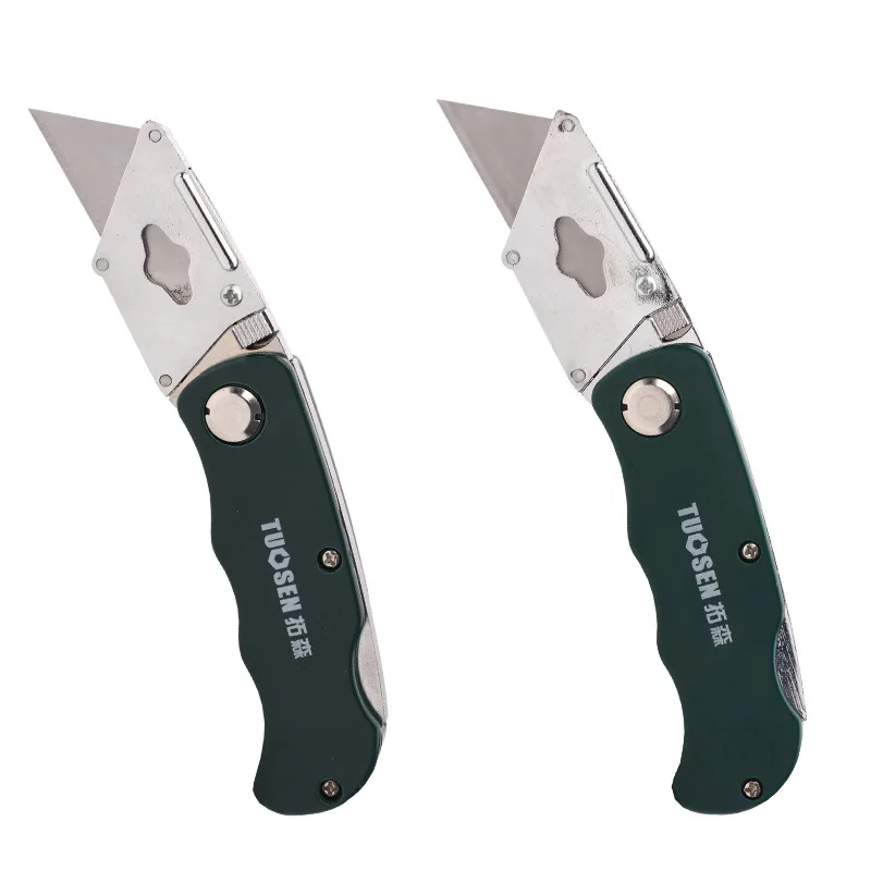 Stainless Steel Folding Utility Knife Woodworking Outdoor Camping Multifunctional High-Carbon Steel Wallpaper Cutting W/5 Blades utility knife cutting knife