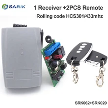 Universal 2 channel Wireless Garage Door 433MHZ DC12V/24V Rolling Code HCS301 Receiver and remote control