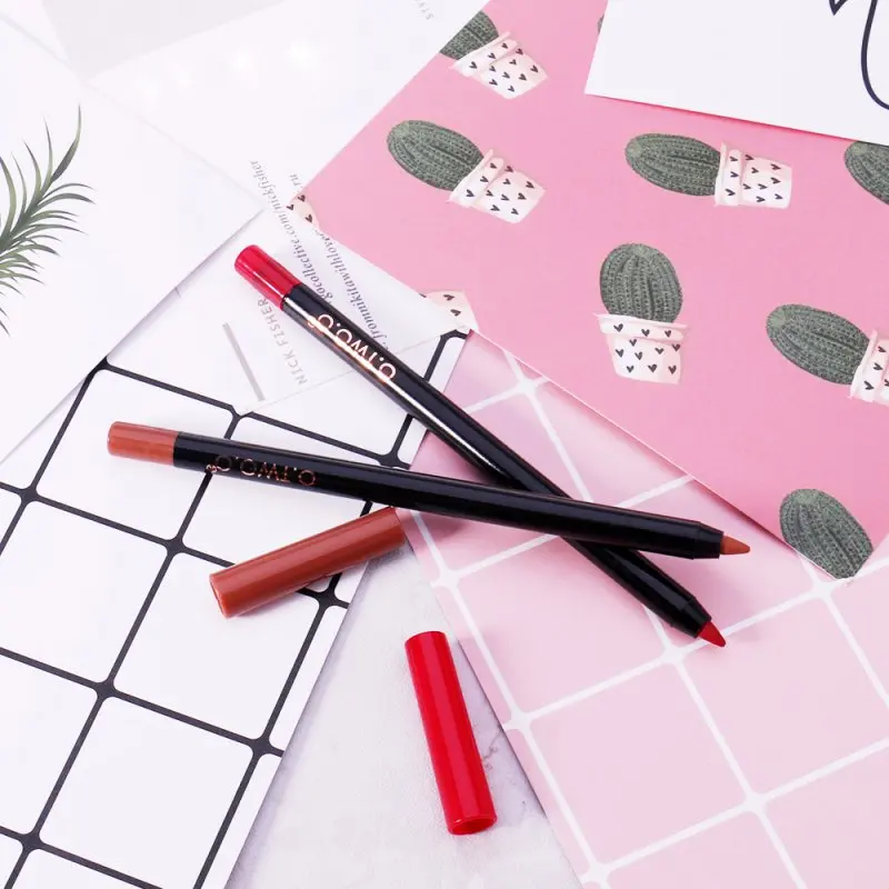 O Matte Lipliner для губ, водонепроницаемый карандаш для губ, стойкий карандаш для губ, косметический макияж, цветной карандаш для губ, 12 цветов. w