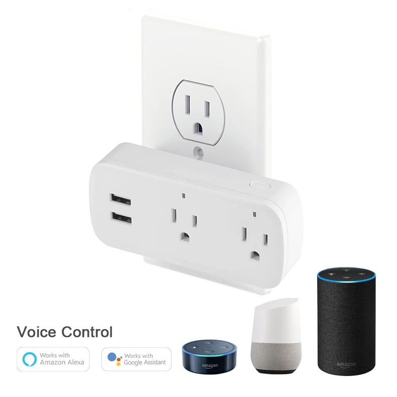 Американский США Смарт Wi-Fi розетка usb зарядная станция Wifi смарт-плата питания синхронизация дистанционного беспроводного приложения разъем 10A 2 в 1