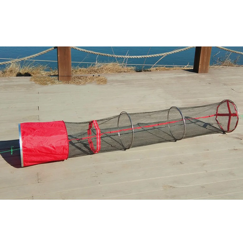 5 Layers Folding Fishing Net Wire Basket Fishing Tackle Cage Fish Storage Net Fishing Equipment with Storage Bag 2m 2.5m