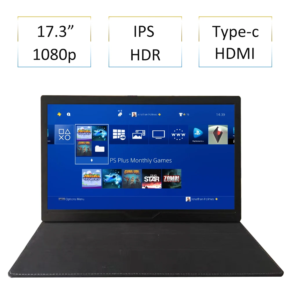 17,3 дюймов 1080p HD HDMI портативный монитор ips экран HDR игра тип-c дисплей для переключателя Xboxone Ps4 Pro смартфон ПК ноутбук