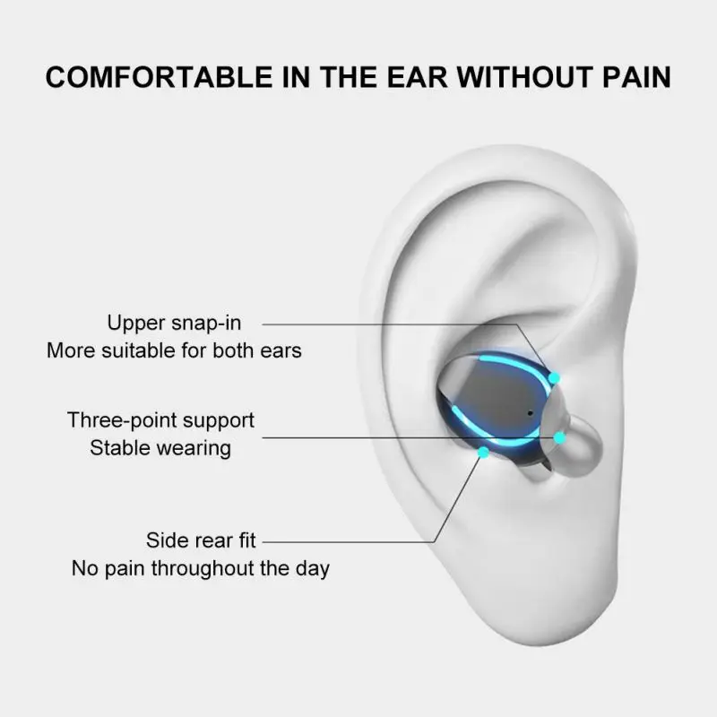 Portable In ear Headphone For Bluetooth 5 0 Touch Control Wireless Sports Headset Accessories