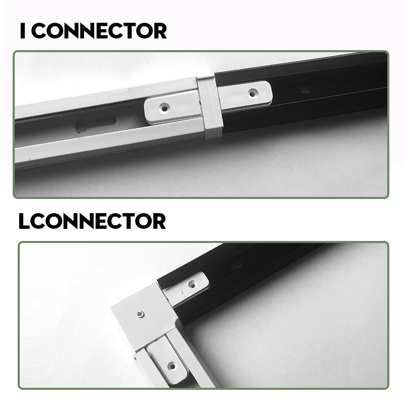 Black White Led Track Light Rail 0.5M 1M One Phase Two Wire System T Connectors Universal Aluminum Track for Spotlights 4