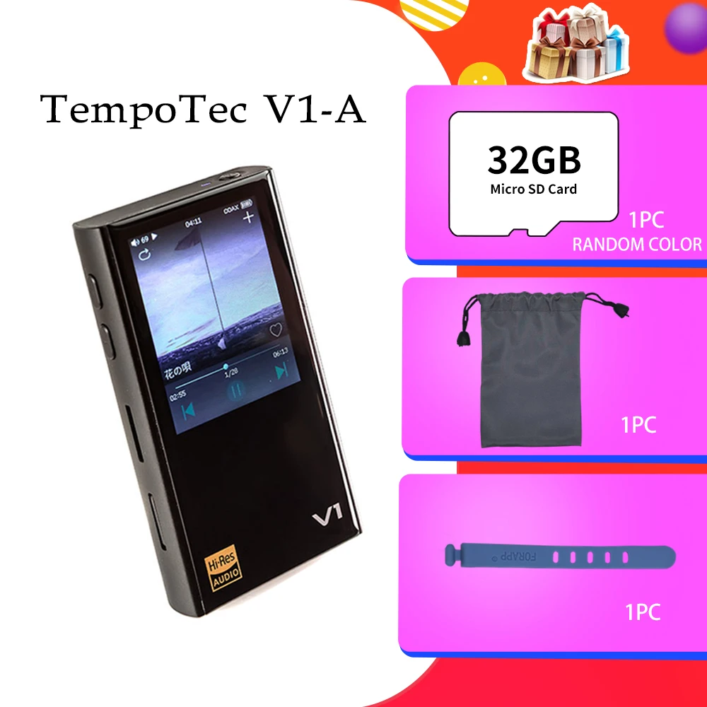 MP3 Spelers, Tempotec Variaties V1-A, pcm & Dsd 256 Ondersteuning Bluetooth Ldac Aac Aptx In & Out Usb Dac Voor Pc Met Asio AK4377ECB