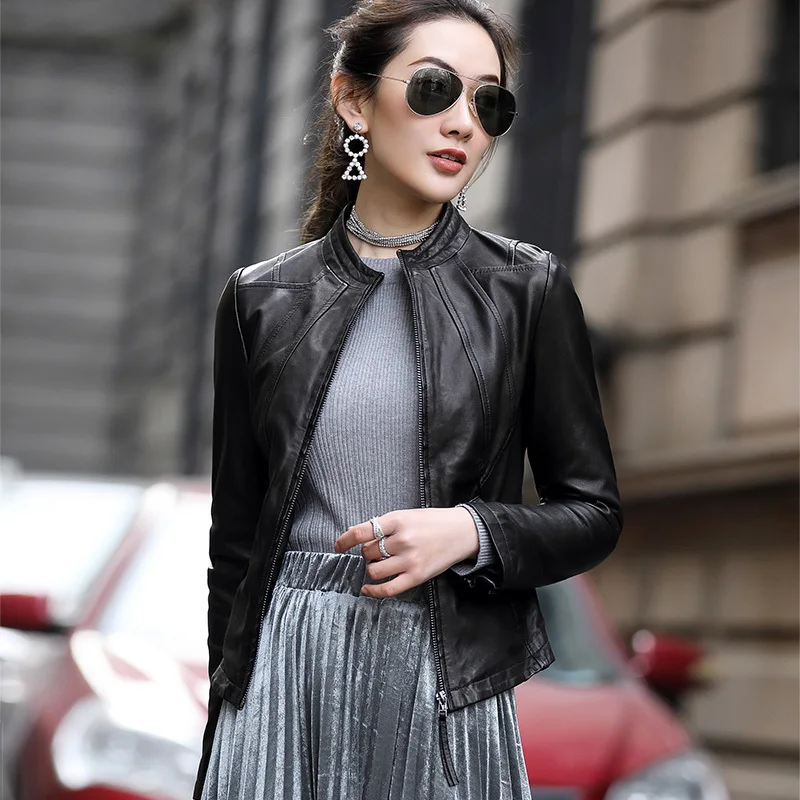 Geniune Leather Jacket Women Real Sheepskin Coats Female Spring Autumn Plus Size Outwear 2020 OT1723 MF177 | Женская одежда