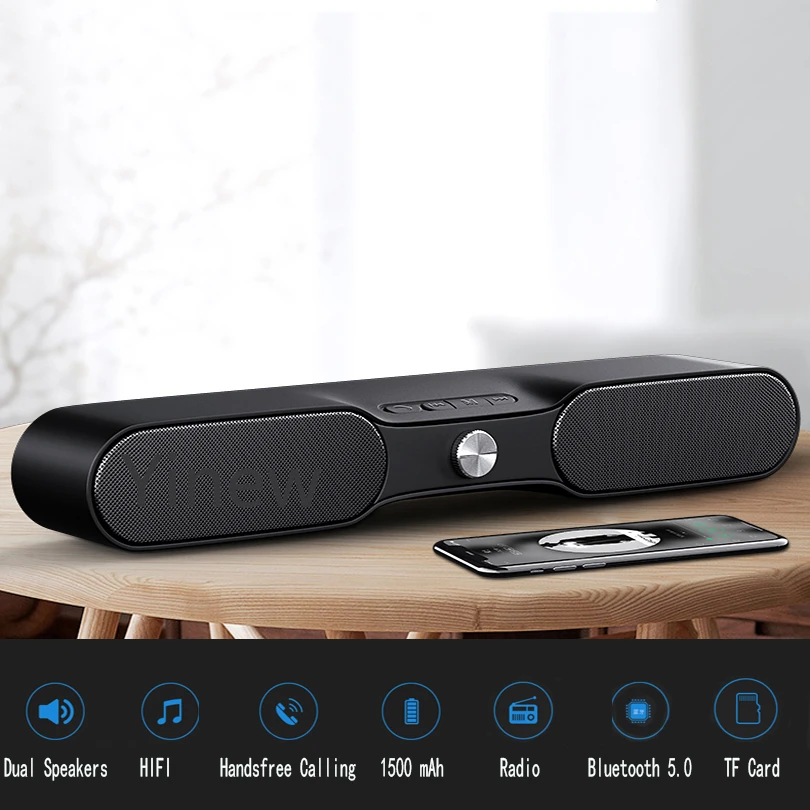Портативный Bluetooth динамик виртуальной объемной звуковой - Цена: 