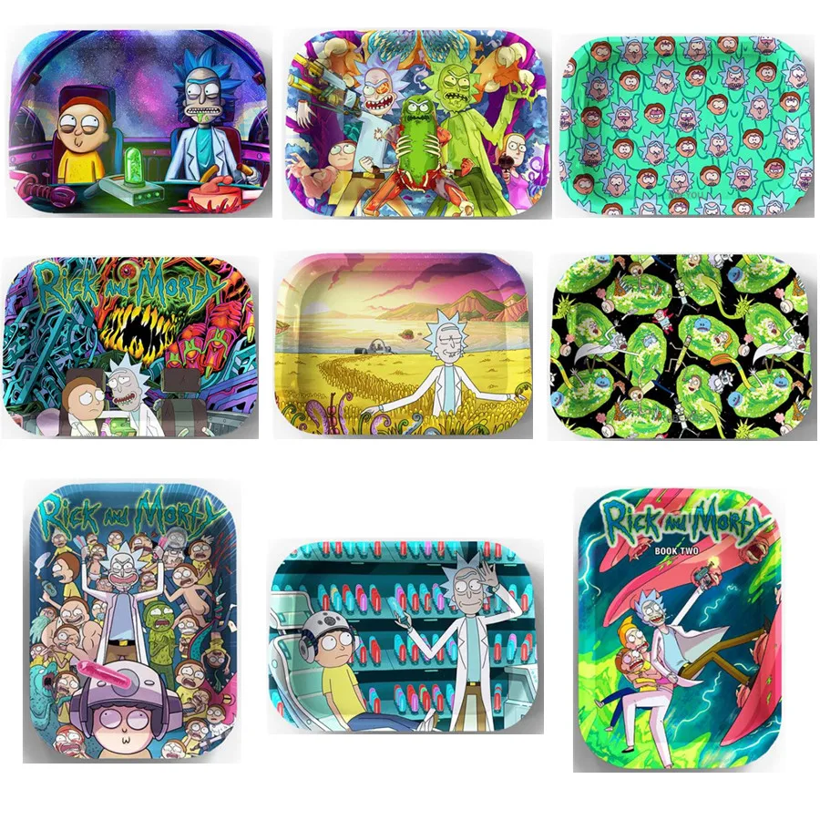 

Tobacco Rolling Metal Tray Cartoon patterns Rolling Tobacco Tray Size 180*125mm HD Roll Tray Hand Roller Smoking Accessorie