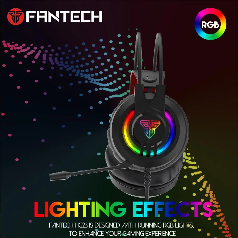 FANTECH HG20 проводные наушники RGB PS4 компьютерные игровые наушники с микрофоном для гарнитуры геймера профессиональные наушники геймера