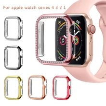 Shiny Rhinest diamond Case For Apple Watch 4 40mm 44mm Bumper electroplating protective cover for iWatch series 3 2 1 38mm 42mm