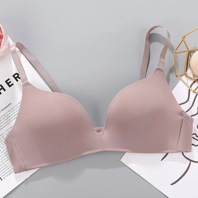 Women Seamless Bra Sexy No Wire Push Up Underwear Bras For Girls Students Breathable Thin 12 Colors Comfortable Bras Brassiere Coffee