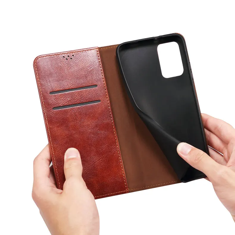 NEXCURIO Custodia A Libro Portafoglio Per Xiaomi 12 / 12X - Pelle PU Con Porta Carte, Supporto E Chiusura Magnetica - Marrone - 2