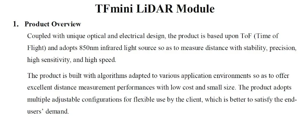TOF Mini Benewake TFmini Lidar Range Finder сенсор модуль одна точка микро-диапазон для Arduino Pixhawk Дрон UART версия