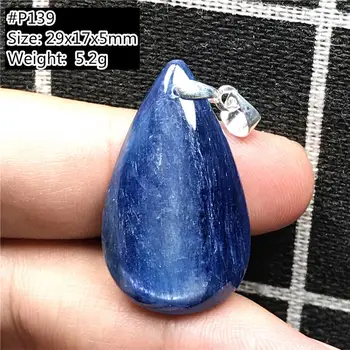 

Top Natural Blue Kyanite Pendant For Women Man Crystal Stone Silver Water Drop Beads Love Gift Beauty Gemstone Jewelry AAAAA
