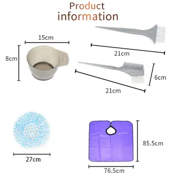 

18Pcs Professional Hair Coloring Tool Set Disposable Gloves Earmuffs Shawl Brush GXMC