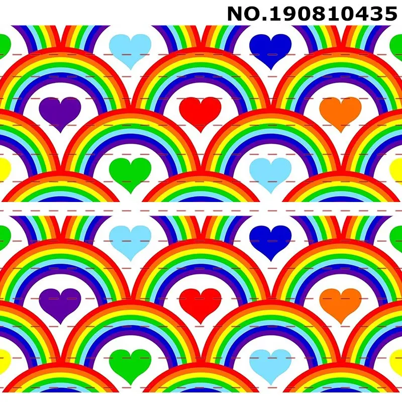 190810435 Новинка 50 ярдов фантастический персик сердце Напечатано Grosgrain, атласная лента ручной работы материалы - Цвет: 190810435