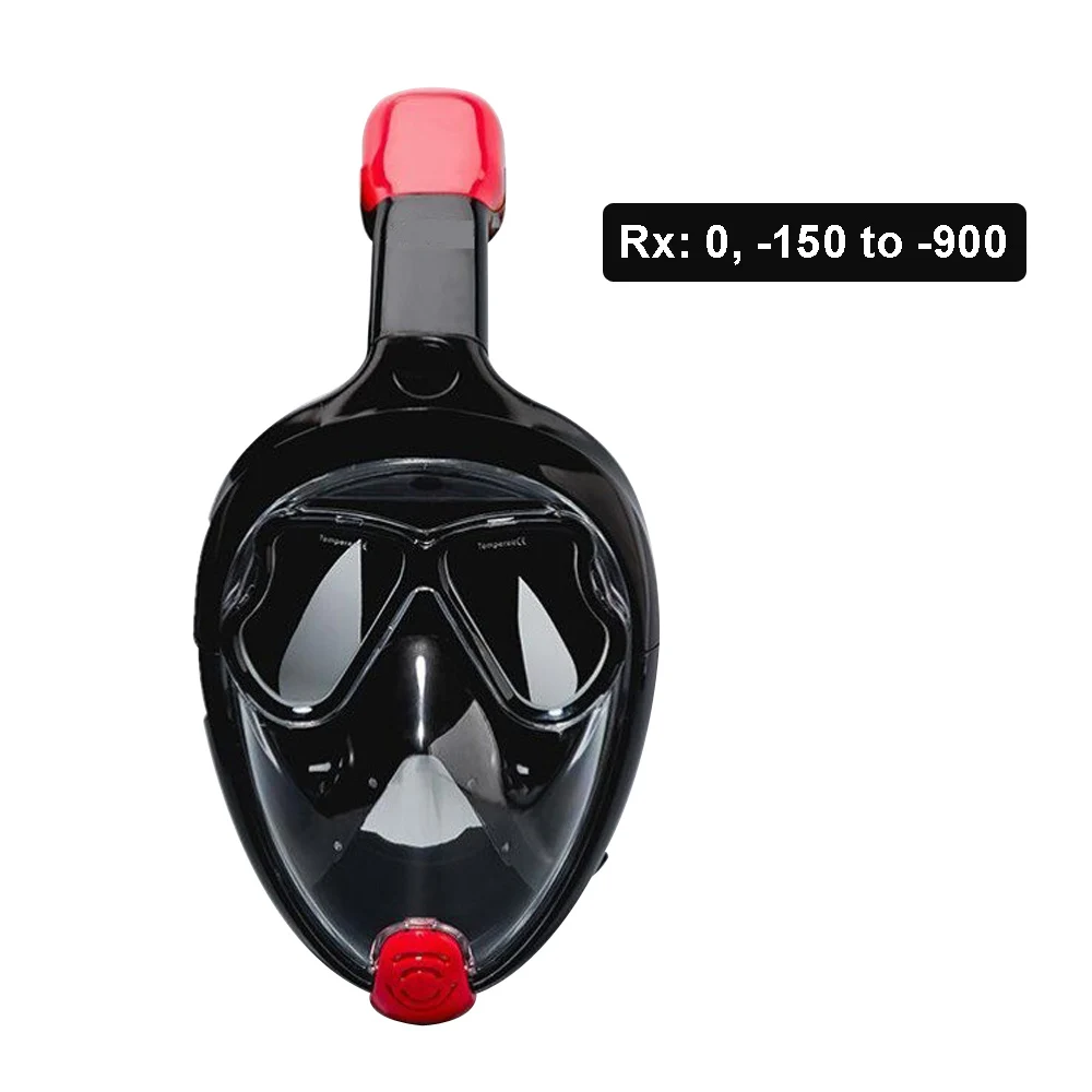 Свободная дыхательная маска для сноркелинга близорукость Rx вставка Анти-туман полное лицо Дайвинг акваланг пользовательская сила-150 до-900