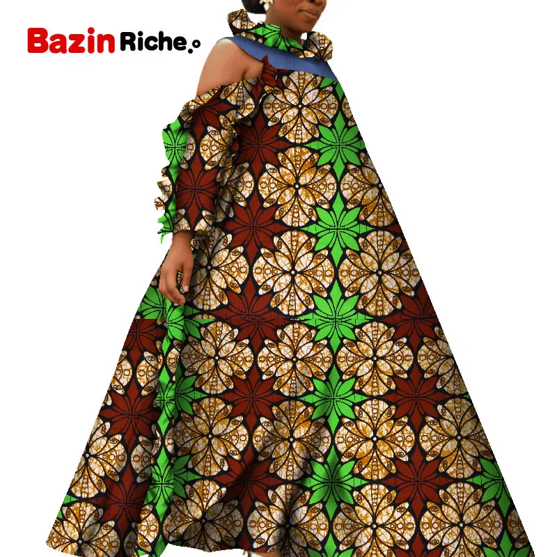 Африканские платья для женщин Bazin Riche африканская одежда Принт Свободные Длинные платья Дашики африканская одежда для женщин Vestidos WY5605 - Цвет: 16