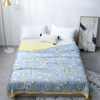 

Fashion Modal Cotton Fill Summer Quilt Blanket Plant Flower Print Comforter Bed Cover Home Textiles Suitable For Children Adult
