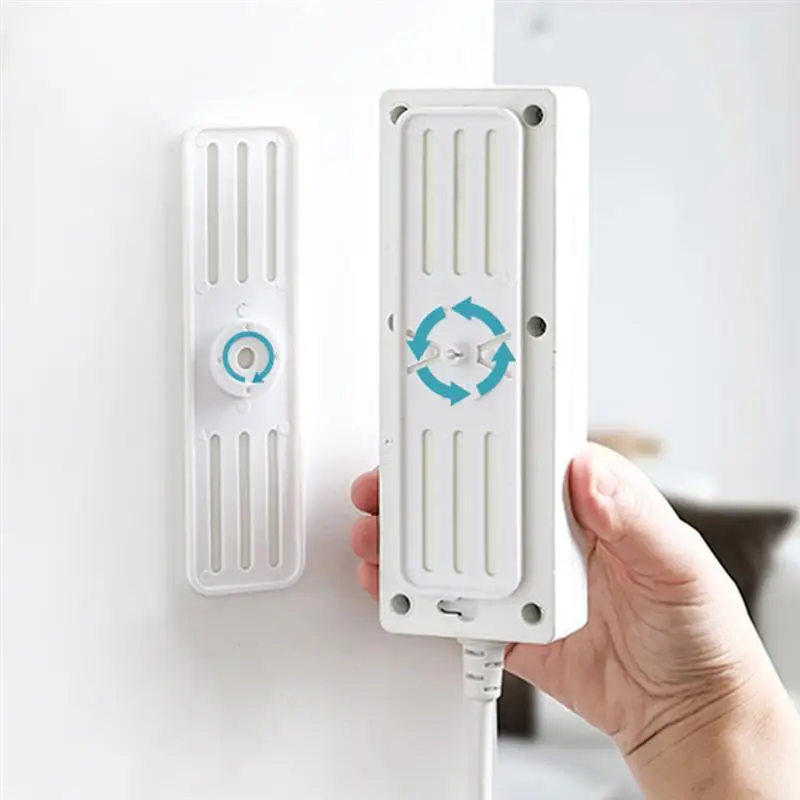 

4Set Wall-Mounted Sticker Punch-free Plug Fixer Home Self-Adhesive Socket Fixer Cable Wire Organizer Seamless Power Strip Holder