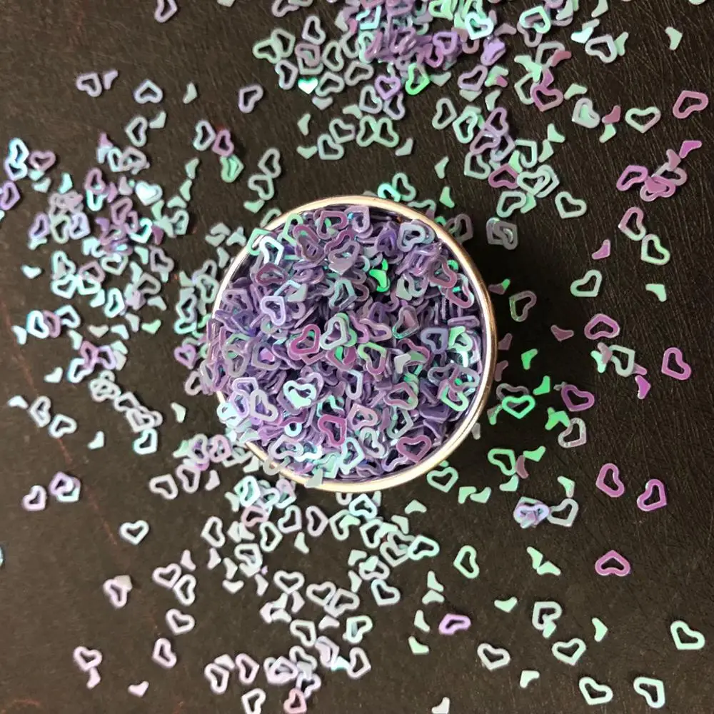 purple 10 г/упак. 4 мм Сердце блесток наполнитель DIY лук и ремесло материал ручной работы - Цвет: purple