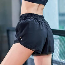 Модные сетчатые трикотажные шорты для йоги женские для марафона шорты для бега спортивные шорты Эластичная талия Фитнес свободные дышащие женские спортивные шорты