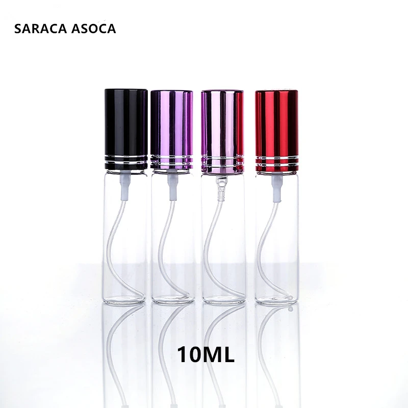 10ml 투명 유리 스프레이 병 샘플 미니 향수 분무기 병 100 개/몫