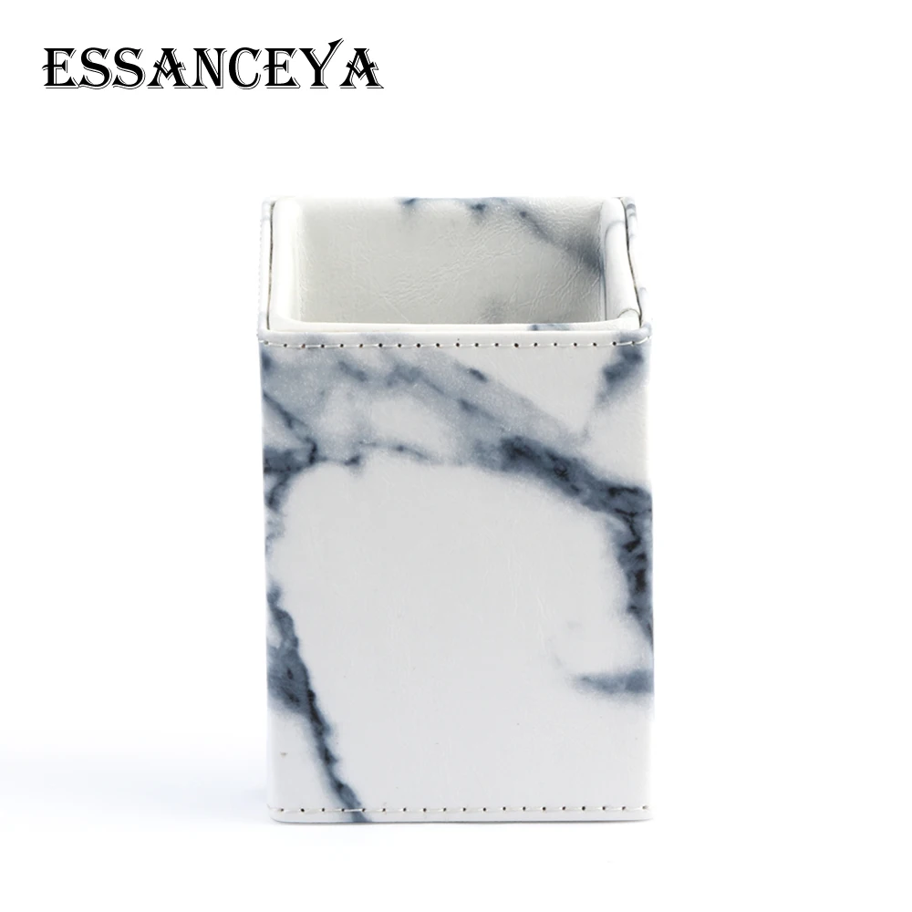 ESSANCEYA, профессиональные мраморные кисти для макияжа, футляр для макияжных кистей, набор, сумка, Красивый Мраморный макияж, инструменты, держатель, полиуретановый Органайзер