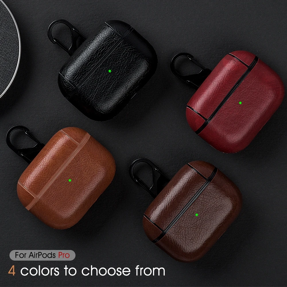 Роскошный кожаный мягкий чехол для наушников Airpods Pro зарядного футляра